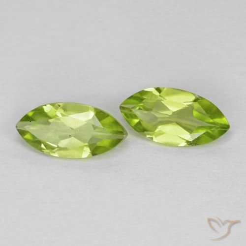 Gemme di Peridoto Verde brillante naturale da 1.20 ct, Taglio marquise, VS
