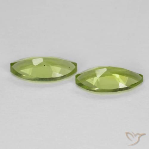 Gemme di Peridoto Verde brillante naturale da 1.20 ct, Taglio marquise, VS