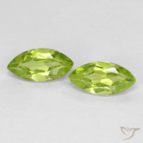 1.25ctw Naturale Verde brillante Peridoto, Taglio marquise, VS
