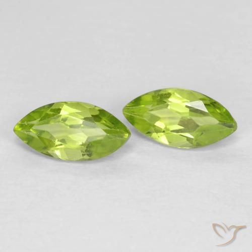Gemme di Peridoto Verde brillante naturale da 1.25 ct, Taglio marquise, VS