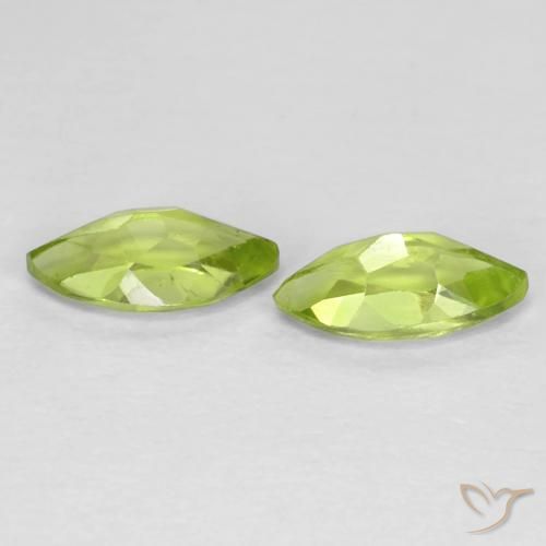 Gemme di Peridoto Verde brillante naturale da 1.25 ct, Taglio marquise, VS