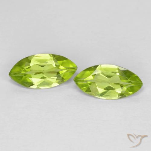 1.06ctw Naturale Verde brillante Peridoto, Taglio marquise, VS