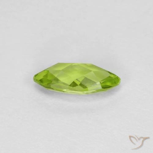 Peridoto Verde brillante naturale da 0.66 ct, Taglio marquise, VVS-VS
