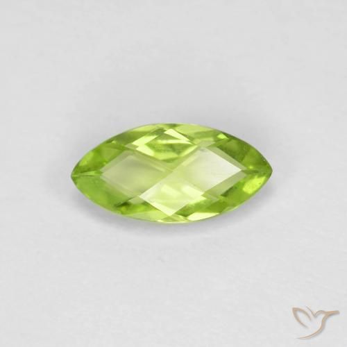 0.66ct Naturale Verde medio Peridoto, Taglio marquise, VVS-VS