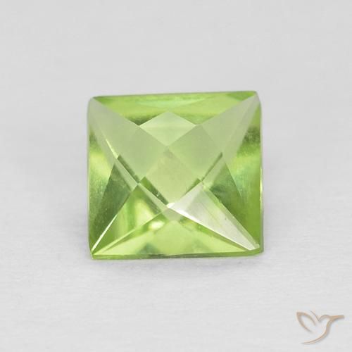 0.72ct Naturale Verde medio Peridoto, Quadrato, VS
