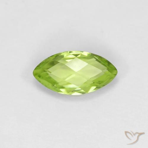 0.62ct Naturale Verde chiaro e vivace Peridoto, Taglio marquise, VS