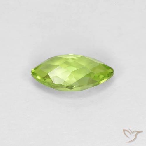 Peridoto Verde chiaro e vivace naturale da 0.62 ct, Taglio marquise, VS
