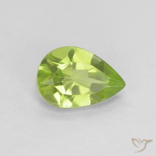 0.73ct Naturale Verde medio Peridoto, Forma a pera, VVS-VS