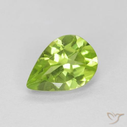 0.82ct Naturale Verde acceso Peridoto, Forma a pera, VVS-VS
