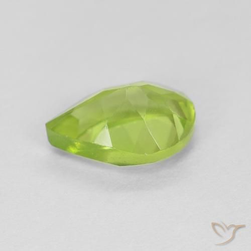 Peridoto Verde medio naturale da 0.87 ct, Forma a pera, VVS-VS