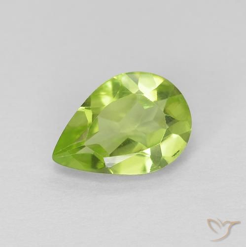 0.72ct Naturale Verde medio Peridoto, Forma a pera, VVS-VS