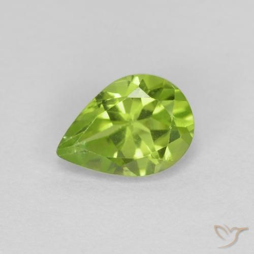0.91ct Naturale Verde medio Peridoto, Forma a pera, VS