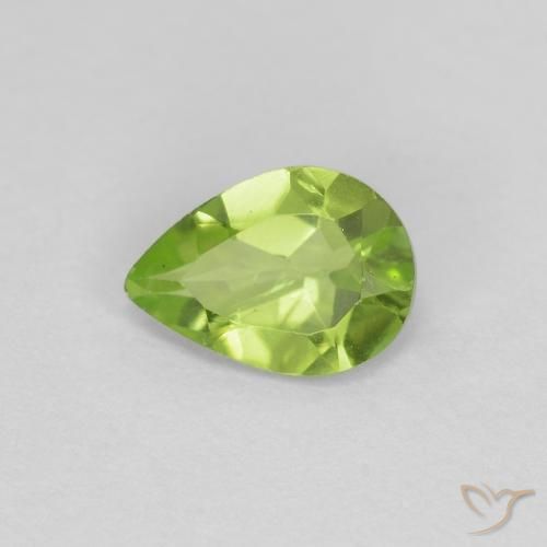 0.69ct Naturale Verde medio Peridoto, Forma a pera, VS