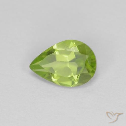0.73ct Naturale Verde medio Peridoto, Forma a pera, VS