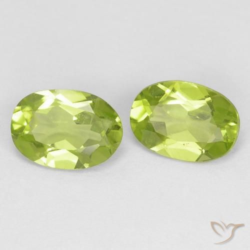 Gemme di Peridoto Verde acceso naturale da 1.57 ct, Ovale, VS