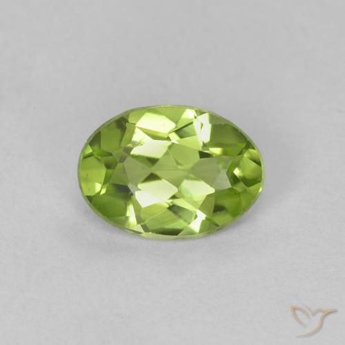 0.65ct Naturale Verde acceso Peridoto, Ovale, VVS-VS