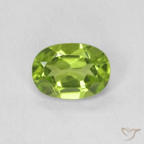 0.92ct Naturale Verde medio Peridoto, Ovale, VVS-VS