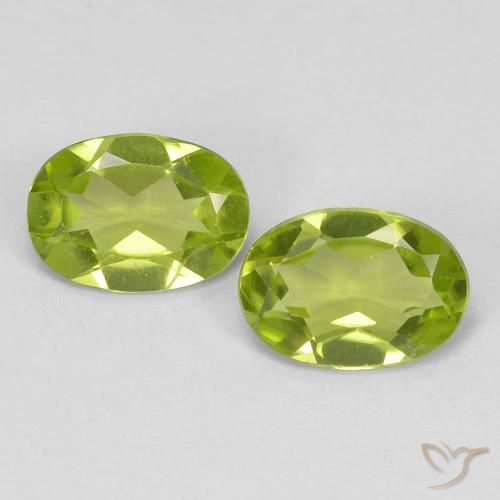1.42ctw Naturale Verde acceso Peridoto, Ovale, VVS-VS