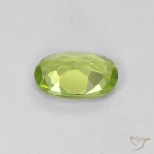Peridoto Verde medio naturale da 0.73 ct, Ovale, VVS