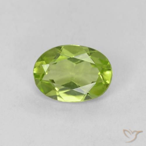 0.80ct Naturale Verde medio Peridoto, Ovale, VVS