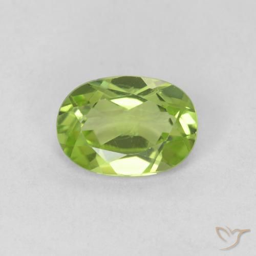 0.78ct Naturale Verde acceso Peridoto, Ovale, VVS