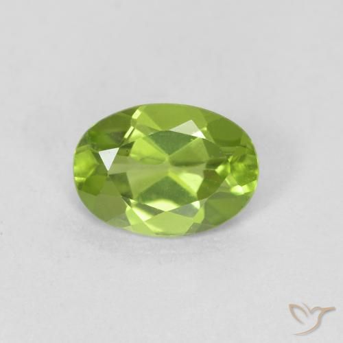 0.82ct Naturale Verde medio Peridoto, Ovale, VVS