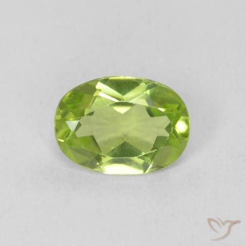 0.80ct Naturale Verde medio Peridoto, Ovale, VVS