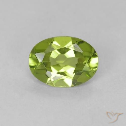 0.73ct Naturale Verde acceso Peridoto, Ovale, VVS-VS