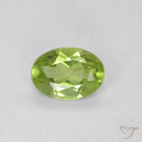 0.59ct Naturale Verde medio Peridoto, Ovale, VVS
