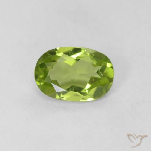 0.80ct Naturale Verde medio Peridoto, Ovale, VVS
