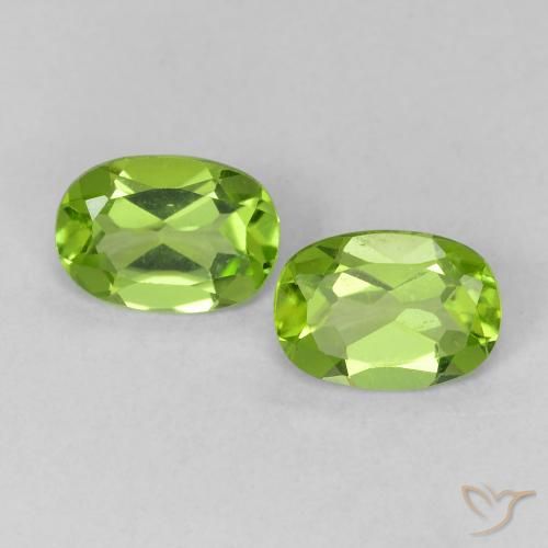 1.59ctw Naturale Verde acceso Peridoto, Ovale, VVS-VS