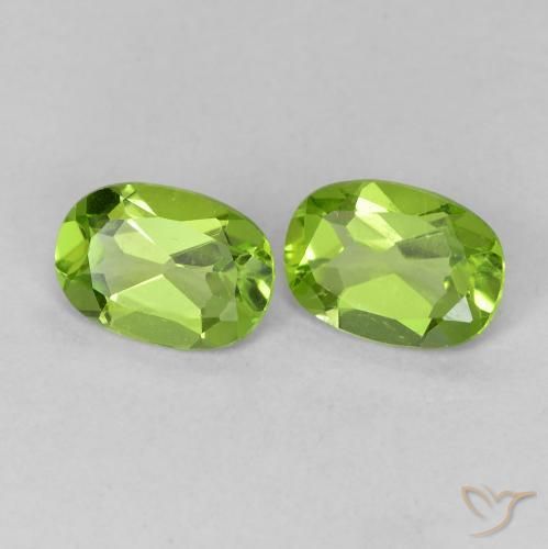 Gemme di Peridoto Verde acceso naturale da 1.59 ct, Ovale, VVS-VS