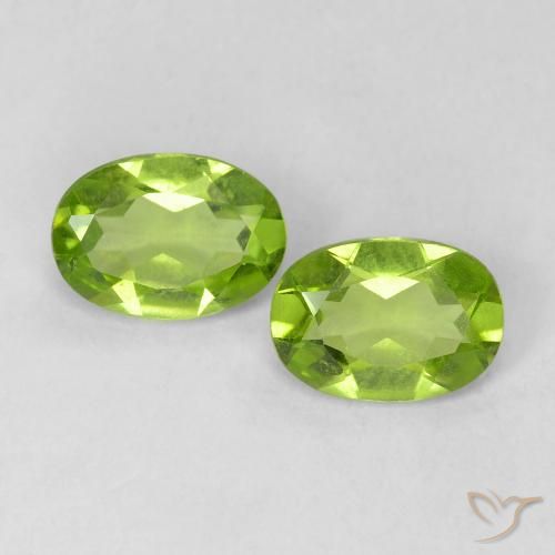 1.55ctw Naturale Verde medio Peridoto, Ovale, VVS-VS
