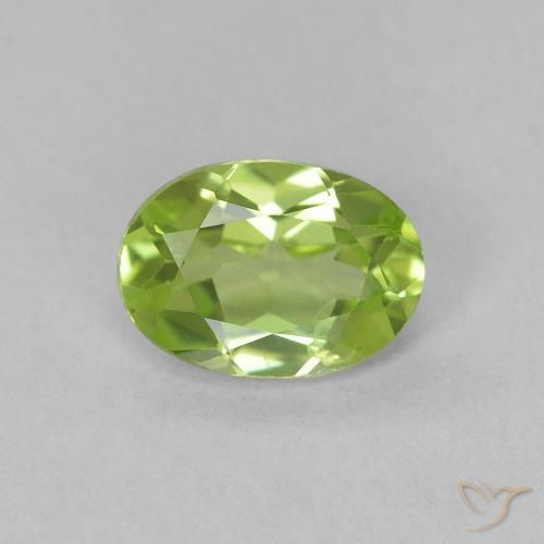 0.80ct Naturale Verde acceso Peridoto, Ovale, VVS-VS