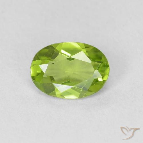 0.73ct Naturale Verde medio Peridoto, Ovale, VVS-VS