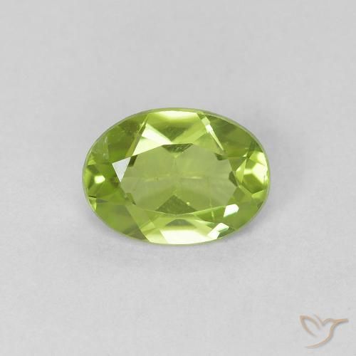 0.67ct Naturale Verde acceso Peridoto, Ovale, VS