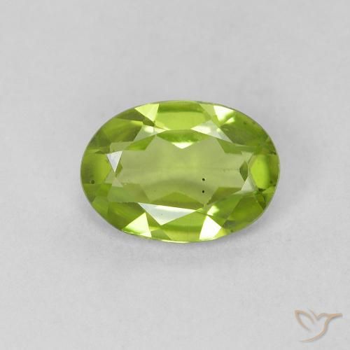 0.76ct Naturale Verde medio Peridoto, Ovale, VVS-VS