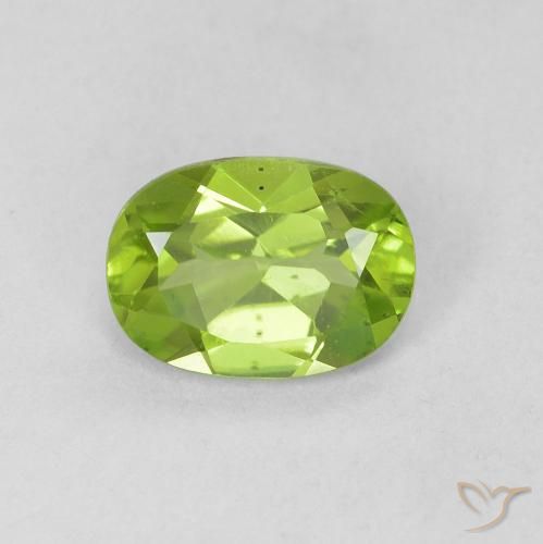 0.90ct Naturale Verde acceso Peridoto, Ovale, VVS-VS