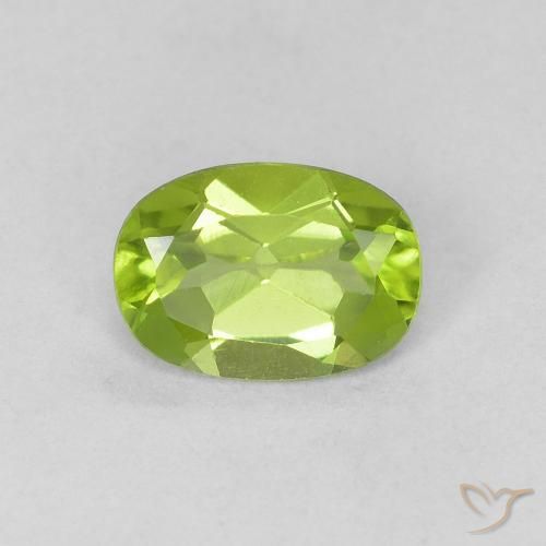 0.82ct Naturale Verde acceso Peridoto, Ovale, VVS-VS