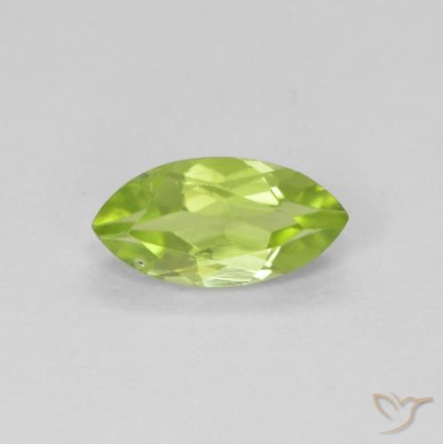 0.66ct Naturale Verde medio Peridoto, Taglio marquise, VS