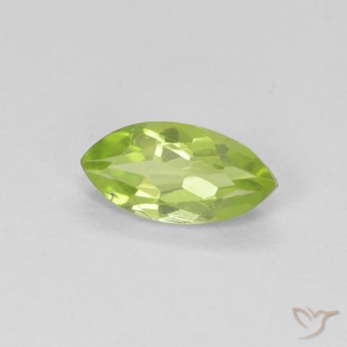 Peridoto Verde medio naturale da 0.66 ct, Taglio marquise, VS