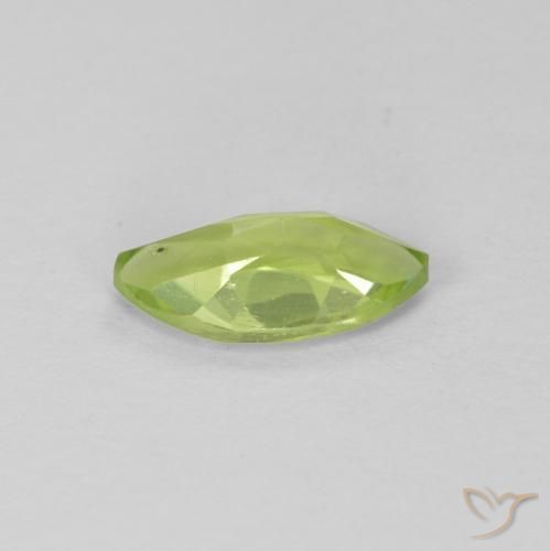 Peridoto Verde medio naturale da 0.66 ct, Taglio marquise, VS