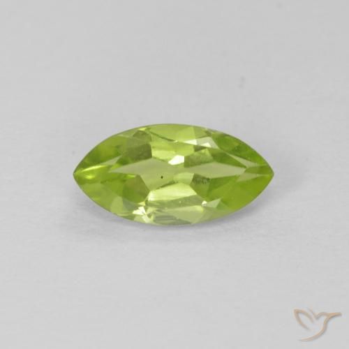 0.68ct Naturale Verde medio Peridoto, Taglio marquise, VS