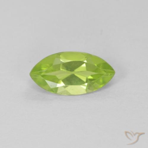 0.68ct Naturale Verde medio Peridoto, Taglio marquise, VS