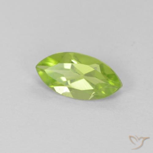 Peridoto Verde medio naturale da 0.68 ct, Taglio marquise, VS