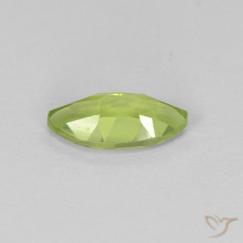 Peridoto Verde medio naturale da 0.68 ct, Taglio marquise, VS