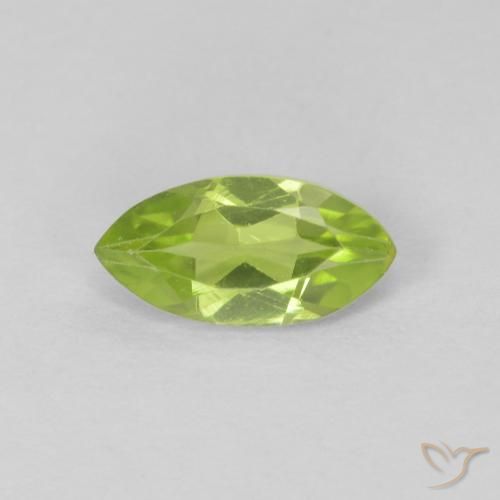 0.64ct Naturale Verde medio Peridoto, Taglio marquise, VS