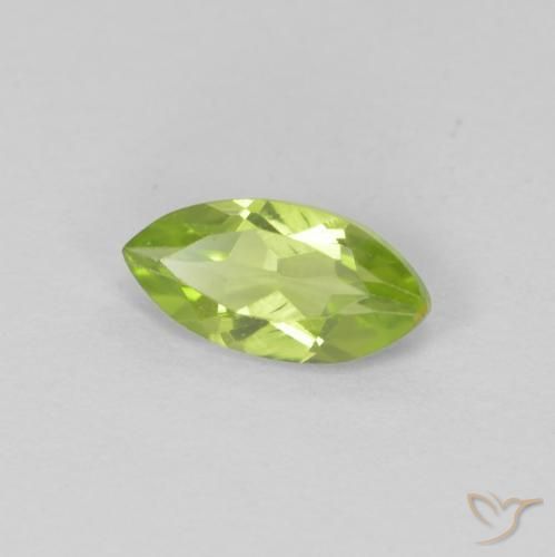 Peridoto Verde medio naturale da 0.64 ct, Taglio marquise, VS