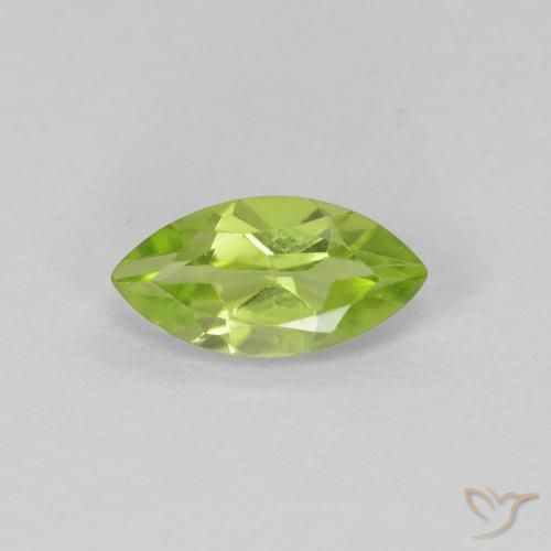 0.66ct Naturale Verde acceso Peridoto, Taglio marquise, VS