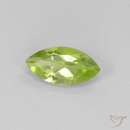 Peridoto Verde acceso naturale da 0.66 ct, Taglio marquise, VS
